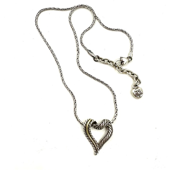 Brighton Callie Two Tone Heart Slide Pendant Necklace - Picture 2 of 8